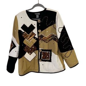 Indigo Moon Women's Art to Wear Vintage Jacket Boho Hippie Coat- Size Medium